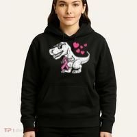 Pink Ribbon TRex Breast Cancer Awareness Hoodie thumb 5
