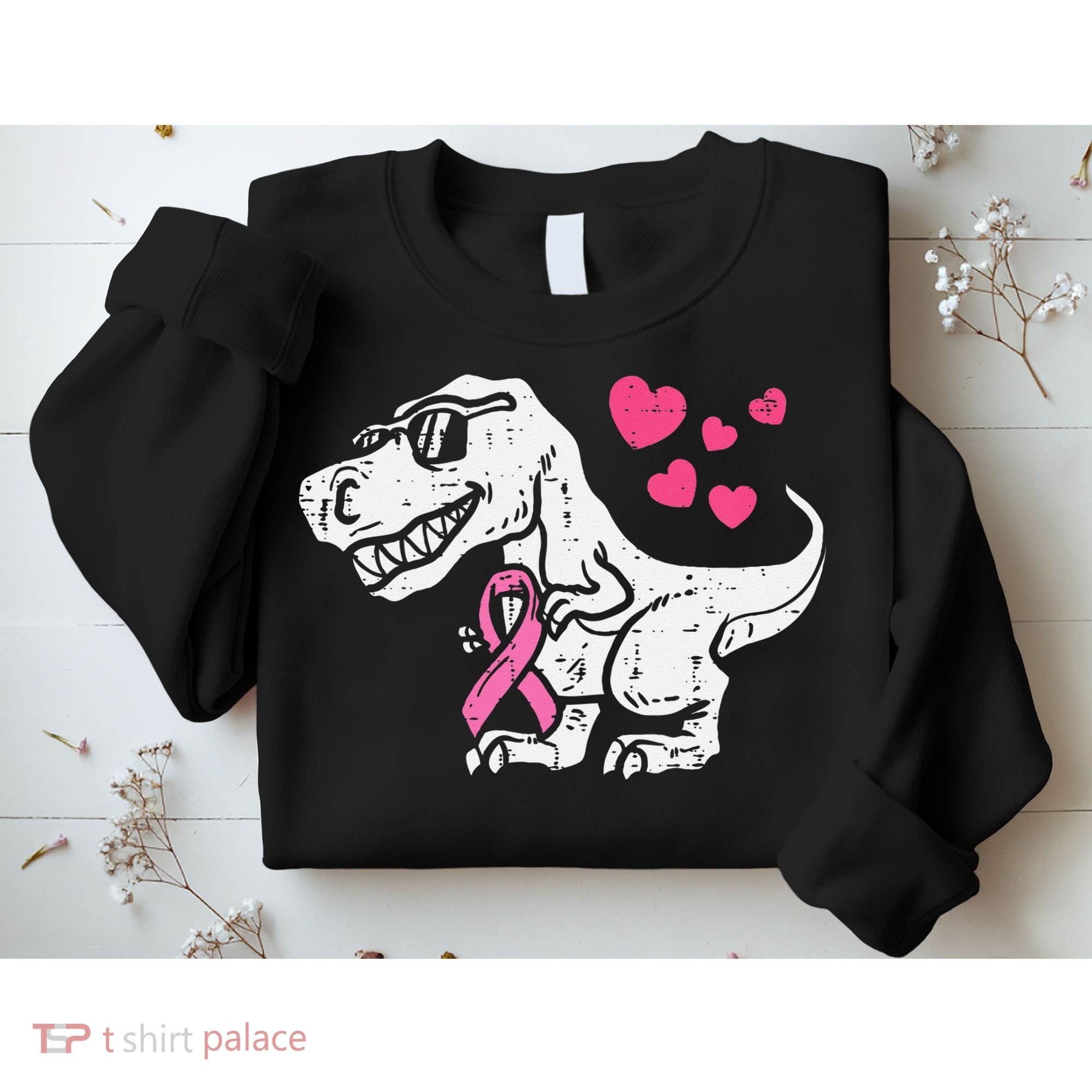Pink Ribbon TRex Breast Cancer Awareness Sweatshirt