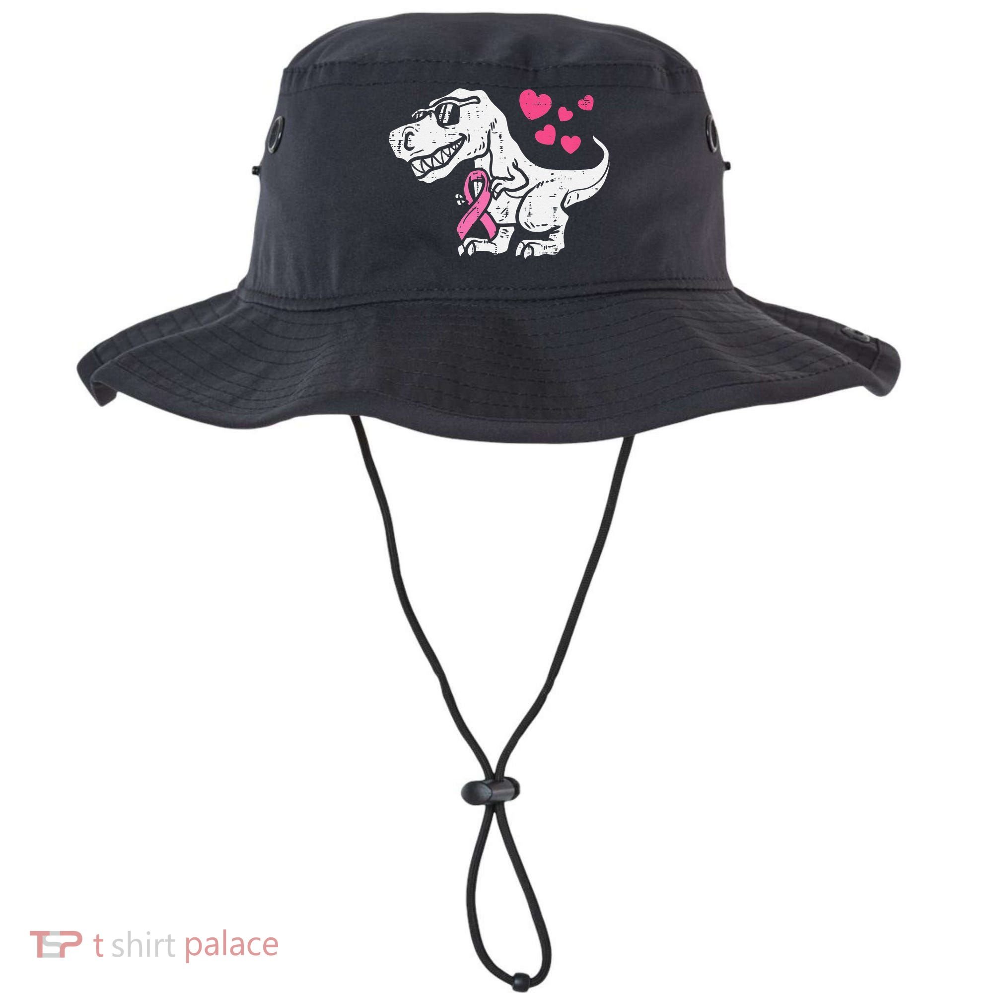 Pink Ribbon TRex Breast Cancer Awareness Bucket Hat