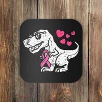 Pink Ribbon TRex Breast Cancer Awareness Coaster thumb 0