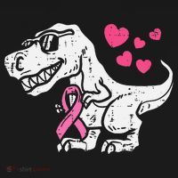 Pink Ribbon TRex Breast Cancer Awareness Women's Hoodie thumb 2