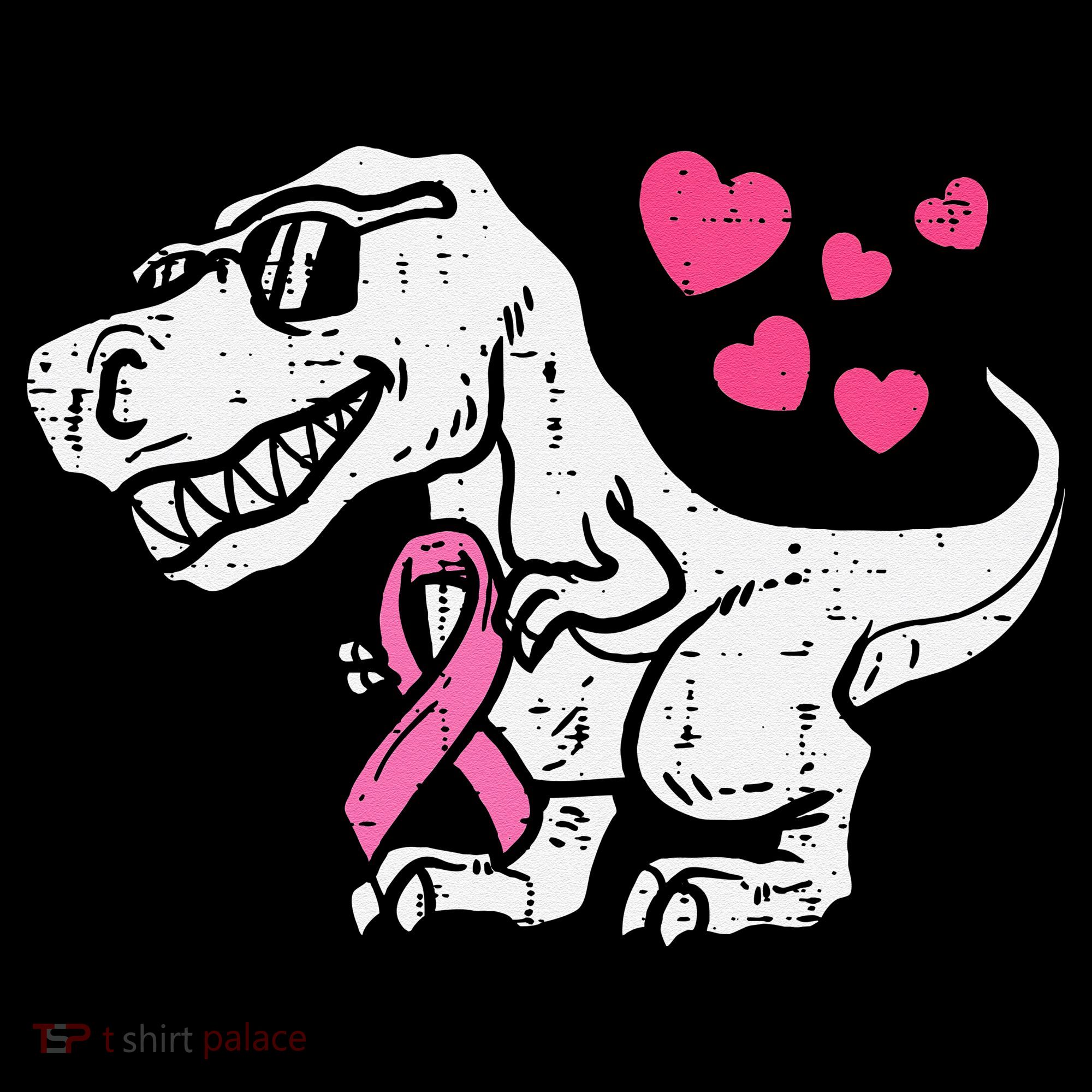 Pink Ribbon TRex Breast Cancer Awareness Women's Hoodie