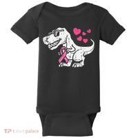 Pink Ribbon TRex Breast Cancer Awareness Baby Bodysuit thumb 0