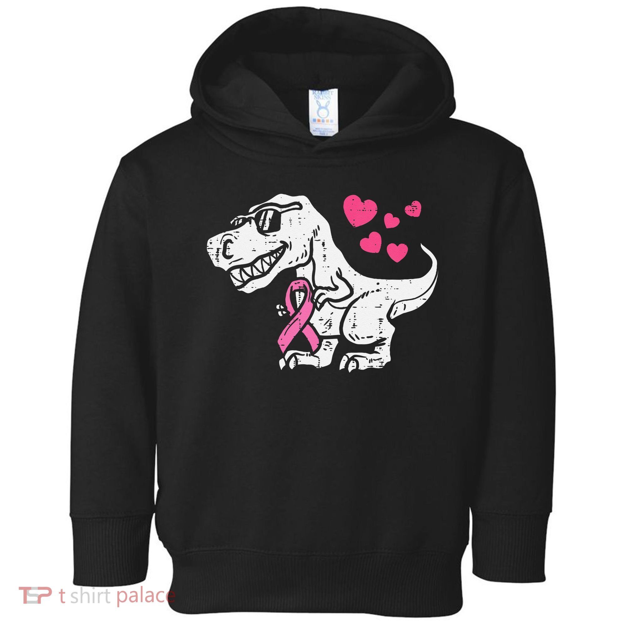 Pink Ribbon TRex Breast Cancer Awareness Toddler Hoodie