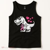 Pink Ribbon TRex Breast Cancer Awareness Tank Top thumb 2