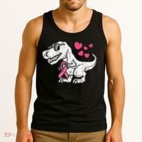 Pink Ribbon TRex Breast Cancer Awareness Tank Top thumb 3