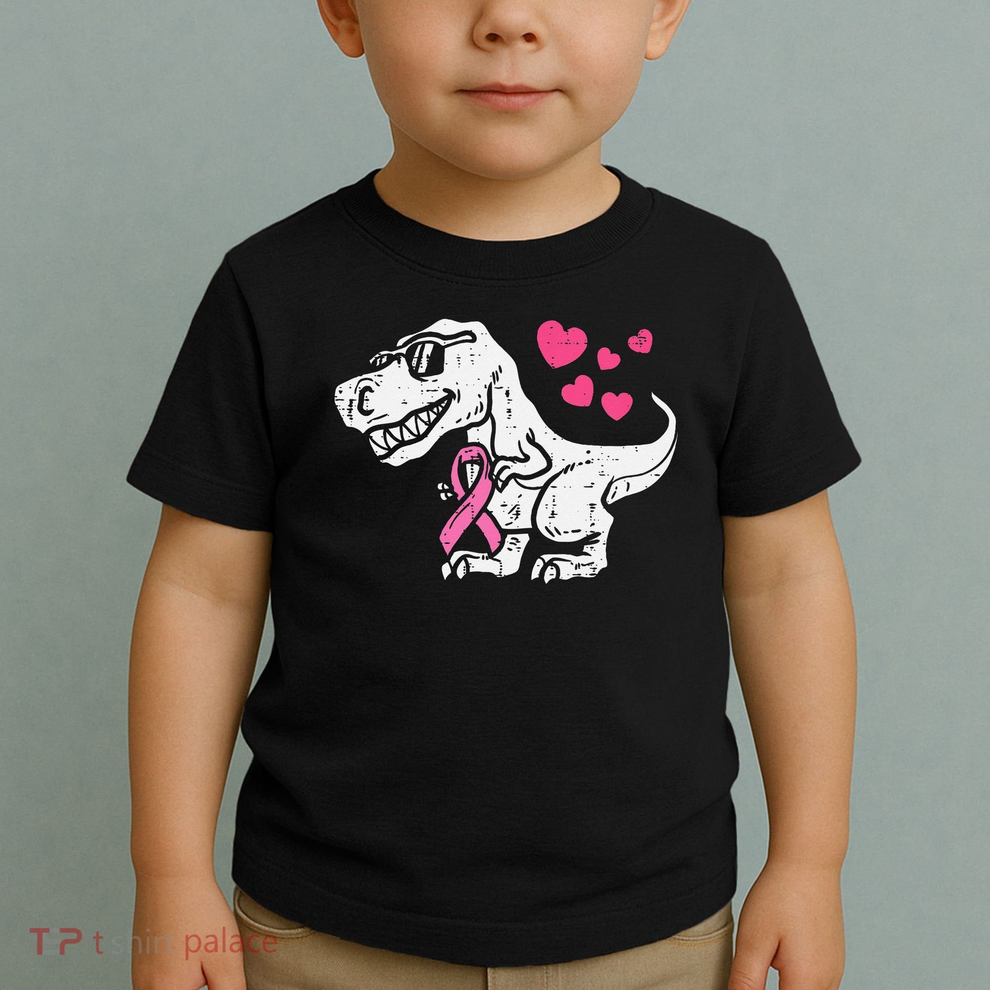 Pink Ribbon TRex Breast Cancer Awareness Toddler T-Shirt