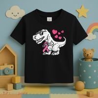 Pink Ribbon TRex Breast Cancer Awareness Toddler T-Shirt thumb 3