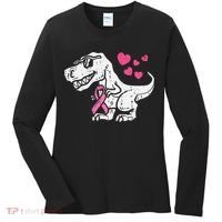 Pink Ribbon TRex Breast Cancer Awareness Women's Long Sleeve Shirt thumb 0