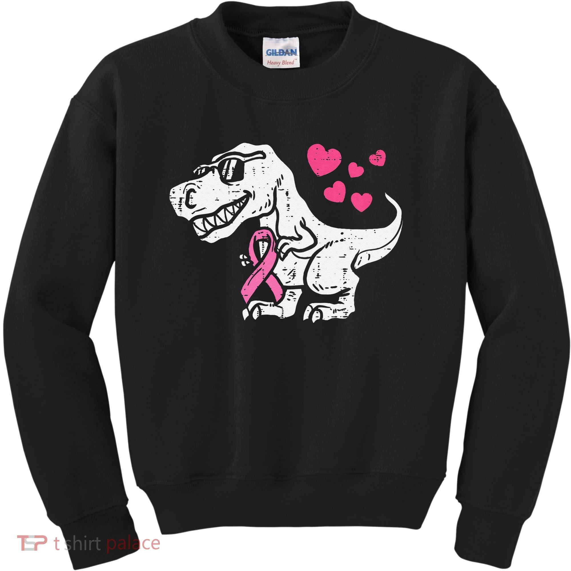 Pink Ribbon TRex Breast Cancer Awareness Kids Sweatshirt