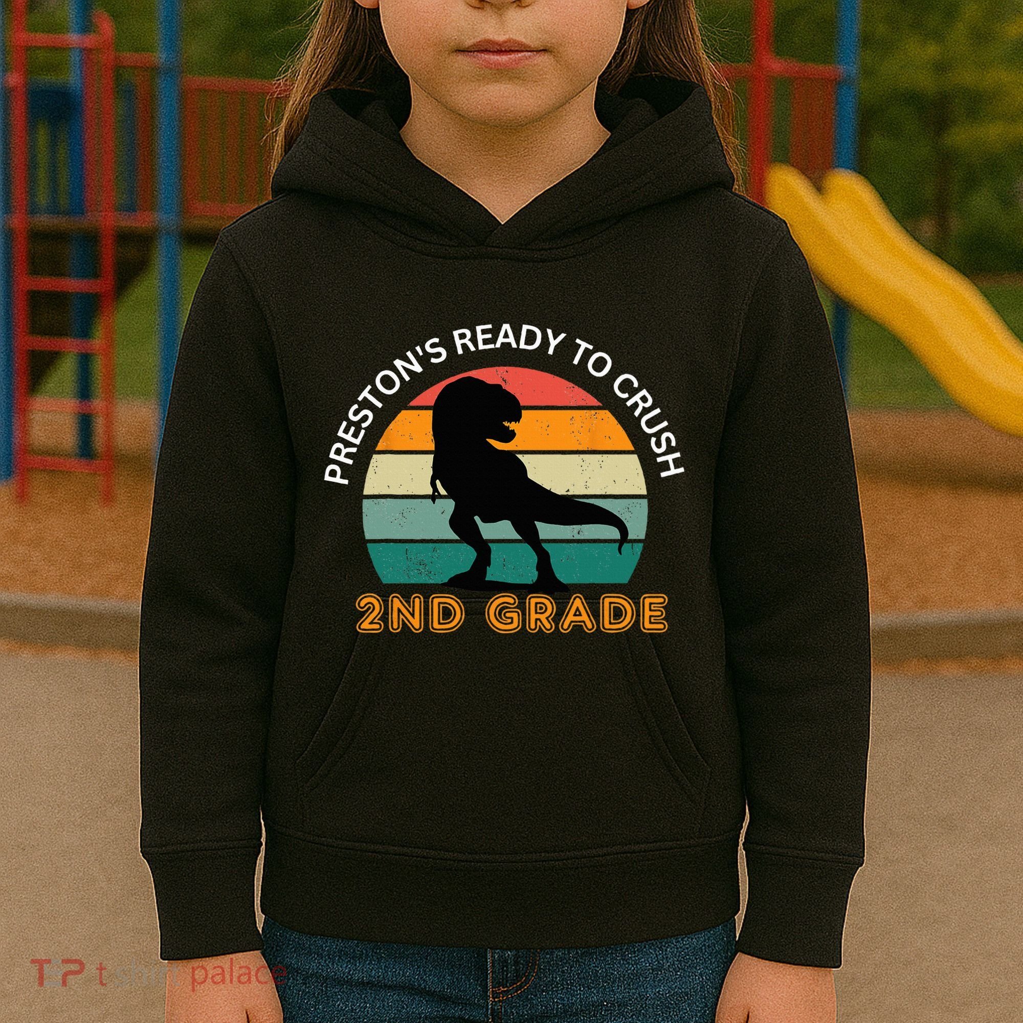preston's ready to crush 2nd grade Kids Hoodie