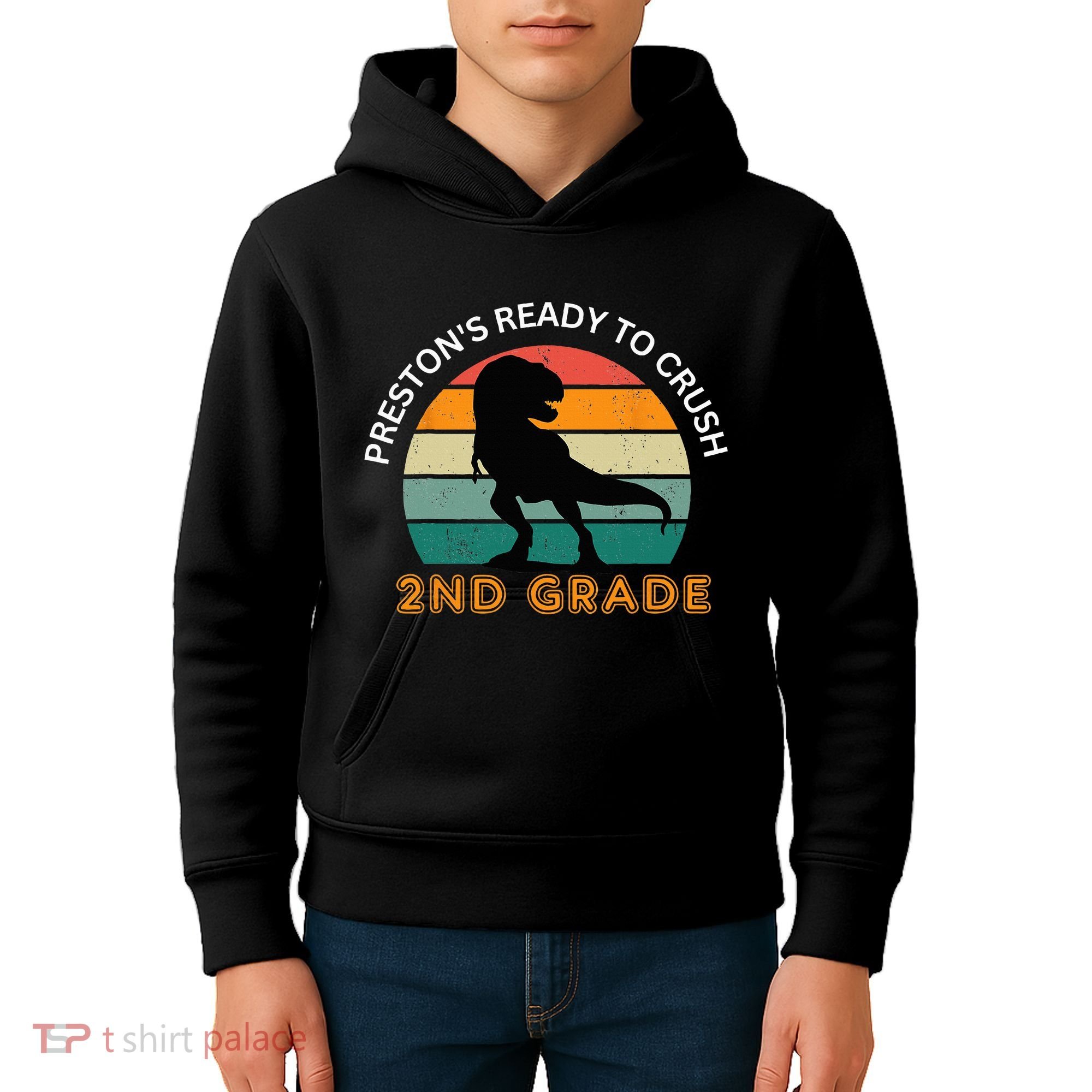 preston's ready to crush 2nd grade Kids Hoodie