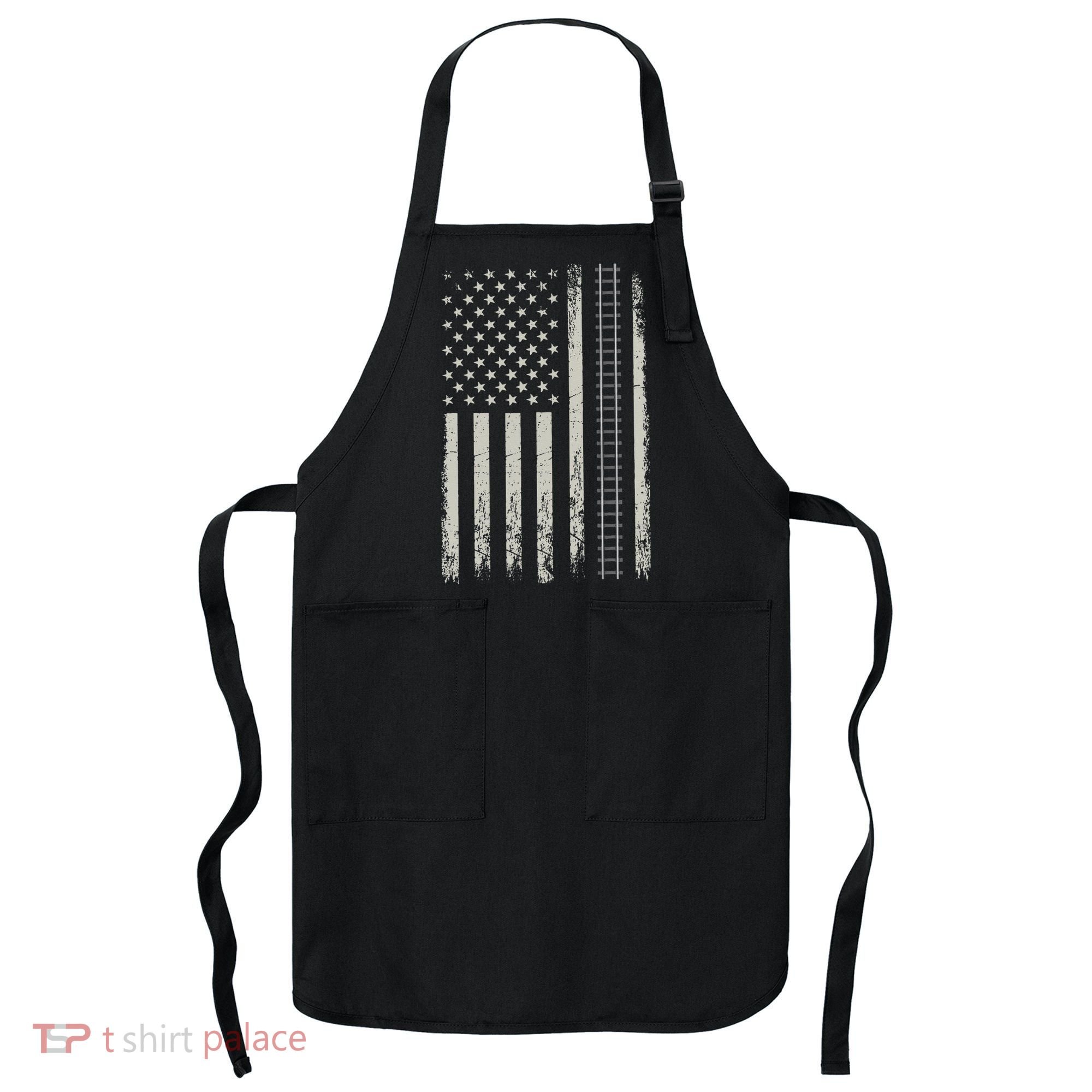 Patriotic Railroad Trains American Flag Trains Lovers Apron