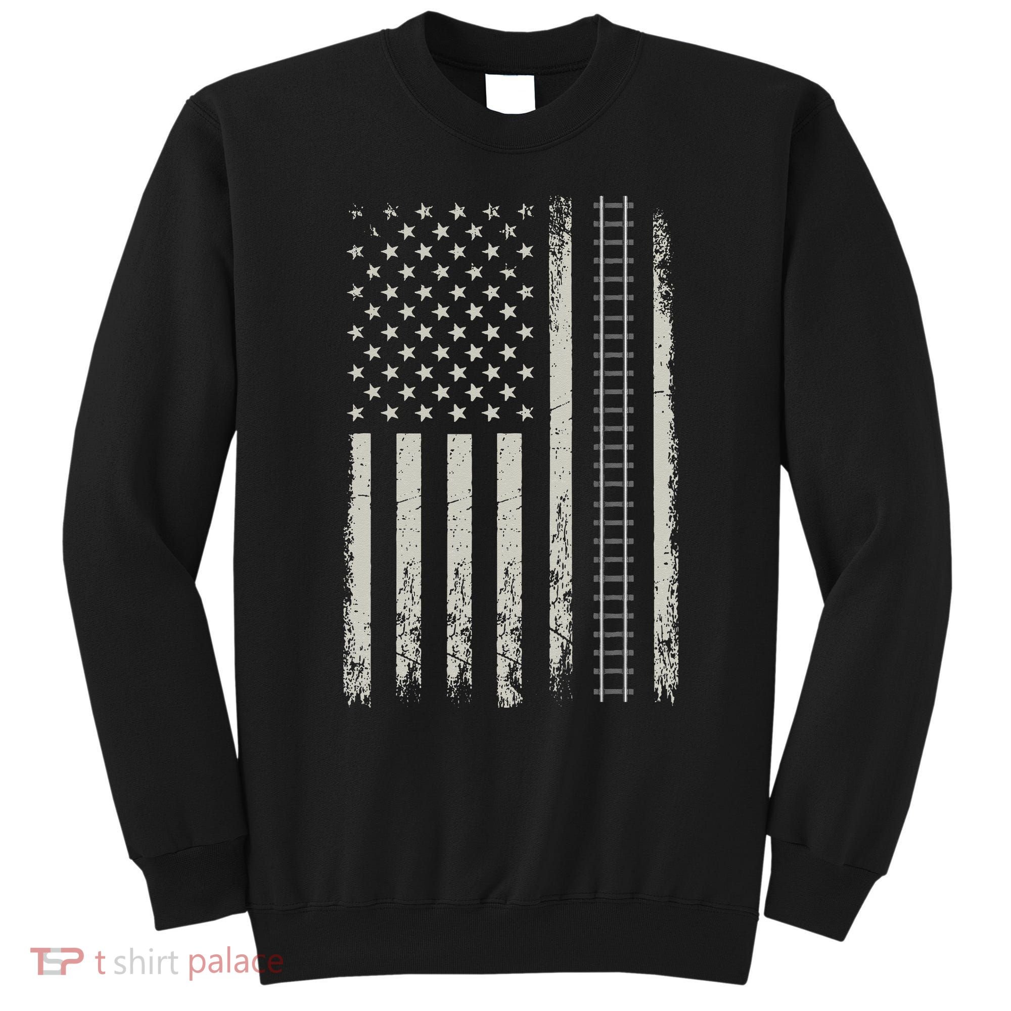 Patriotic Railroad Trains American Flag Trains Lovers Sweatshirt
