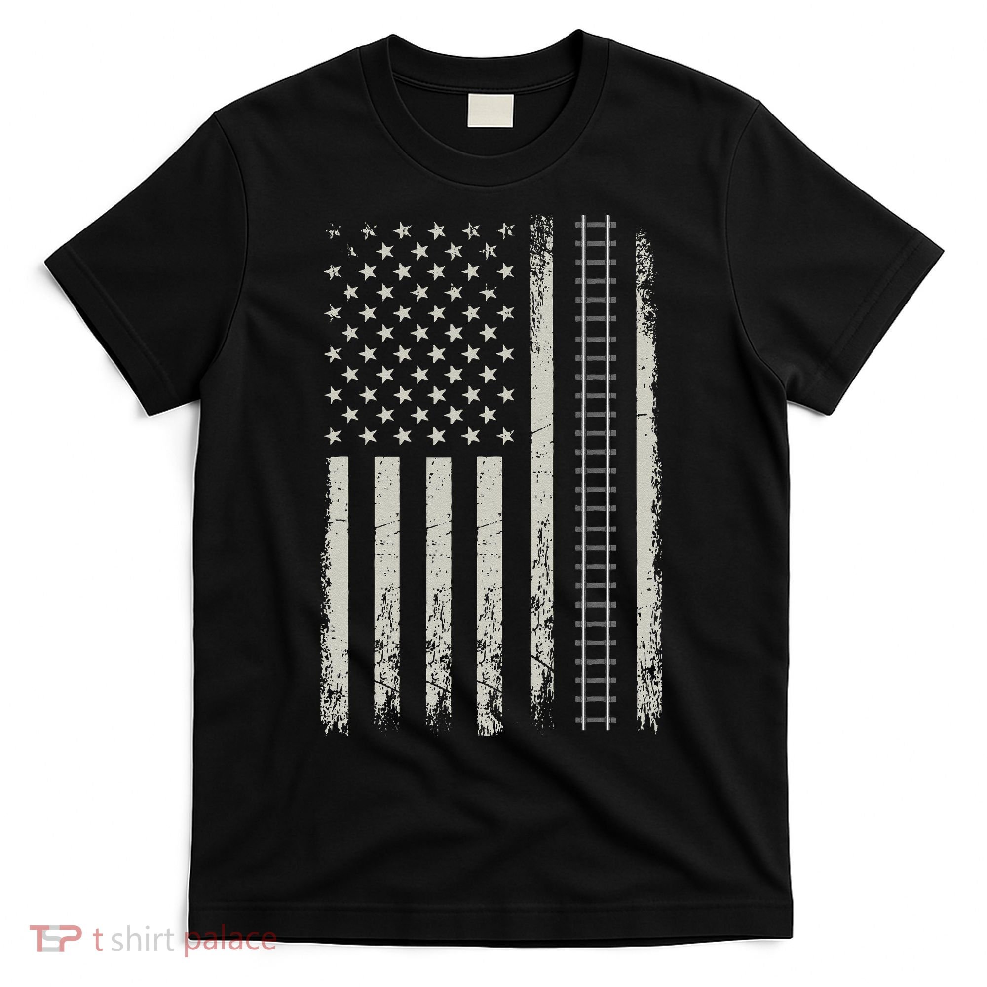 Patriotic Railroad Trains American Flag Trains Lovers T-Shirt