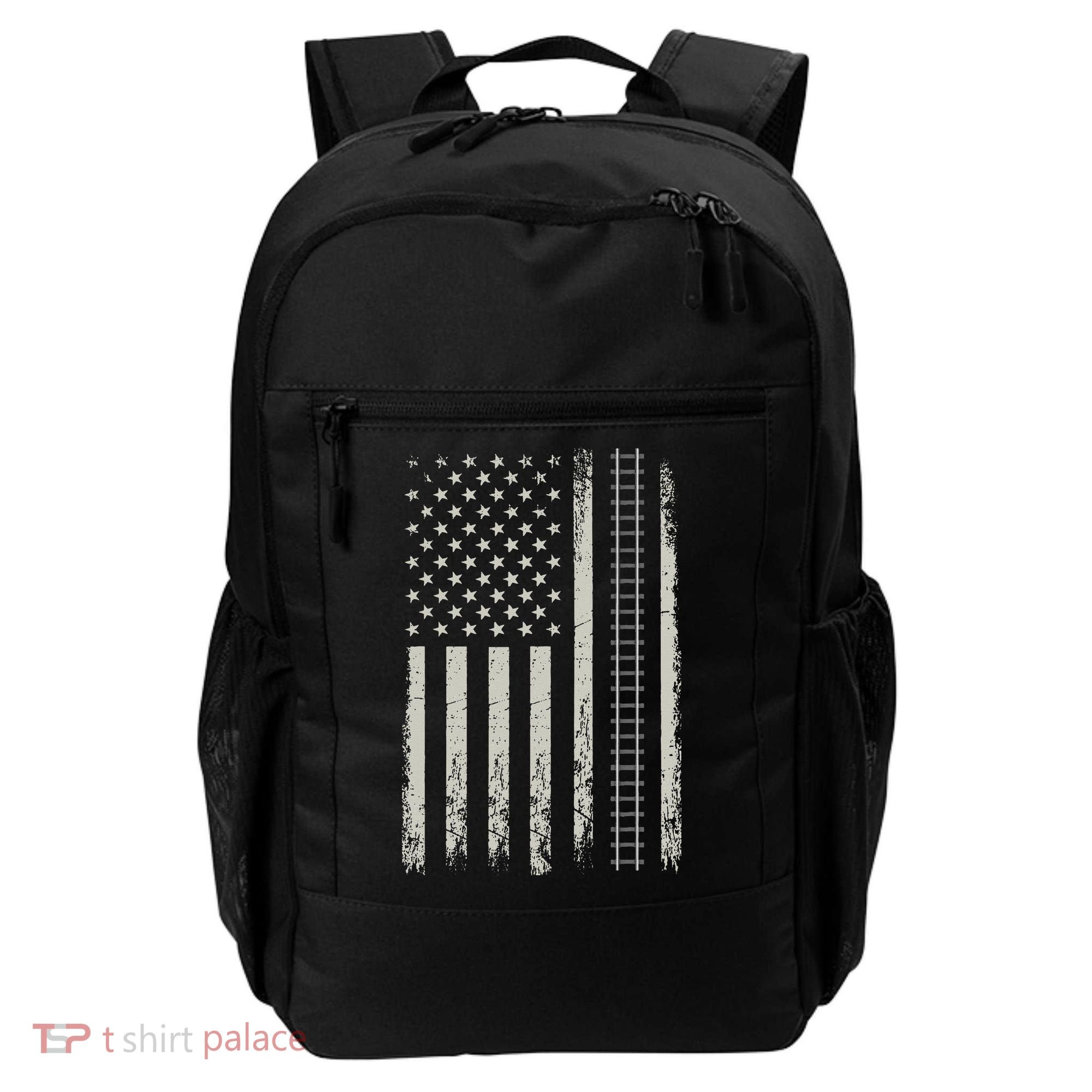Patriotic Railroad Trains American Flag Trains Lovers Backpack