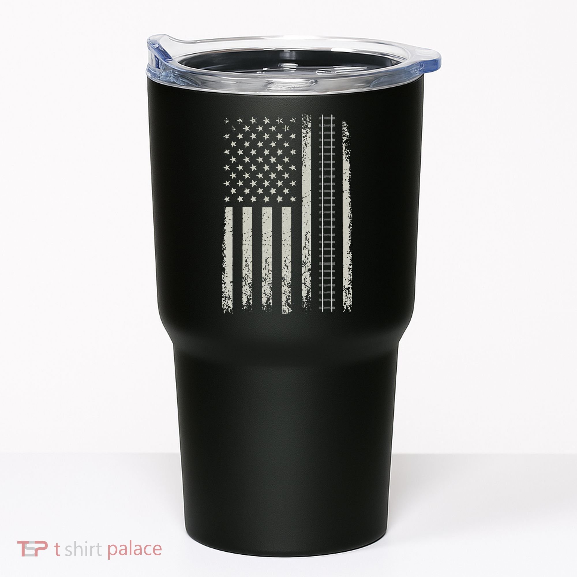 Patriotic Railroad Trains American Flag Trains Lovers Tumbler