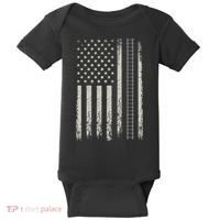 Patriotic Railroad Trains American Flag Trains Lovers Baby Bodysuit thumb 0