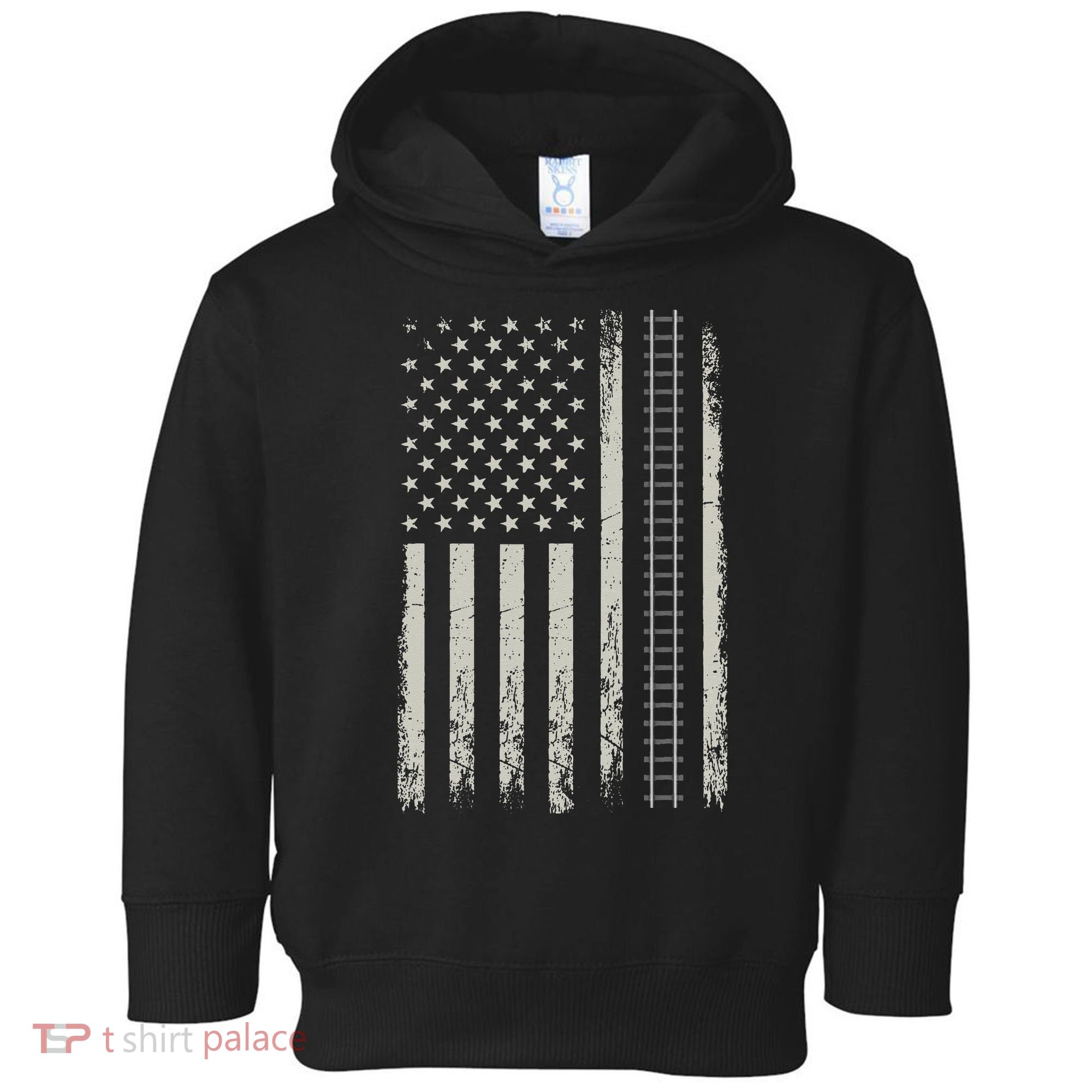 Patriotic Railroad Trains American Flag Trains Lovers Toddler Hoodie