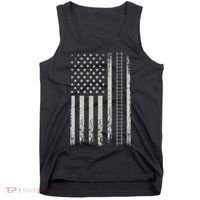 Patriotic Railroad Trains American Flag Trains Lovers Tank Top thumb 0