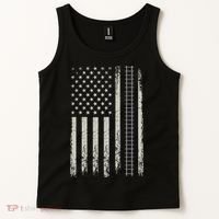 Patriotic Railroad Trains American Flag Trains Lovers Tank Top thumb 2