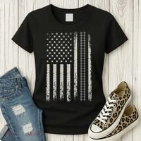 Patriotic Railroad Trains American Flag Trains Lovers Women's T-Shirt thumb 3