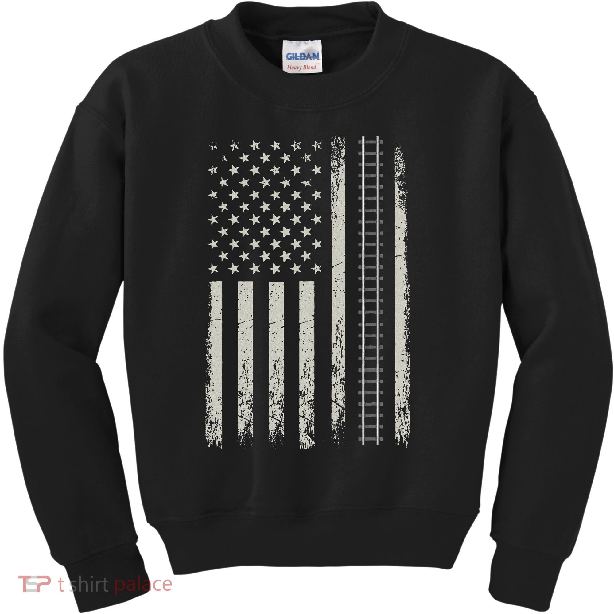 Patriotic Railroad Trains American Flag Trains Lovers Kids Sweatshirt