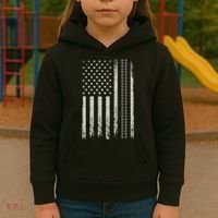 Patriotic Railroad Trains American Flag Trains Lovers Kids Hoodie thumb 3
