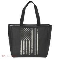 Patriotic Railroad Trains American Flag Trains Lovers Tote Bag thumb 0