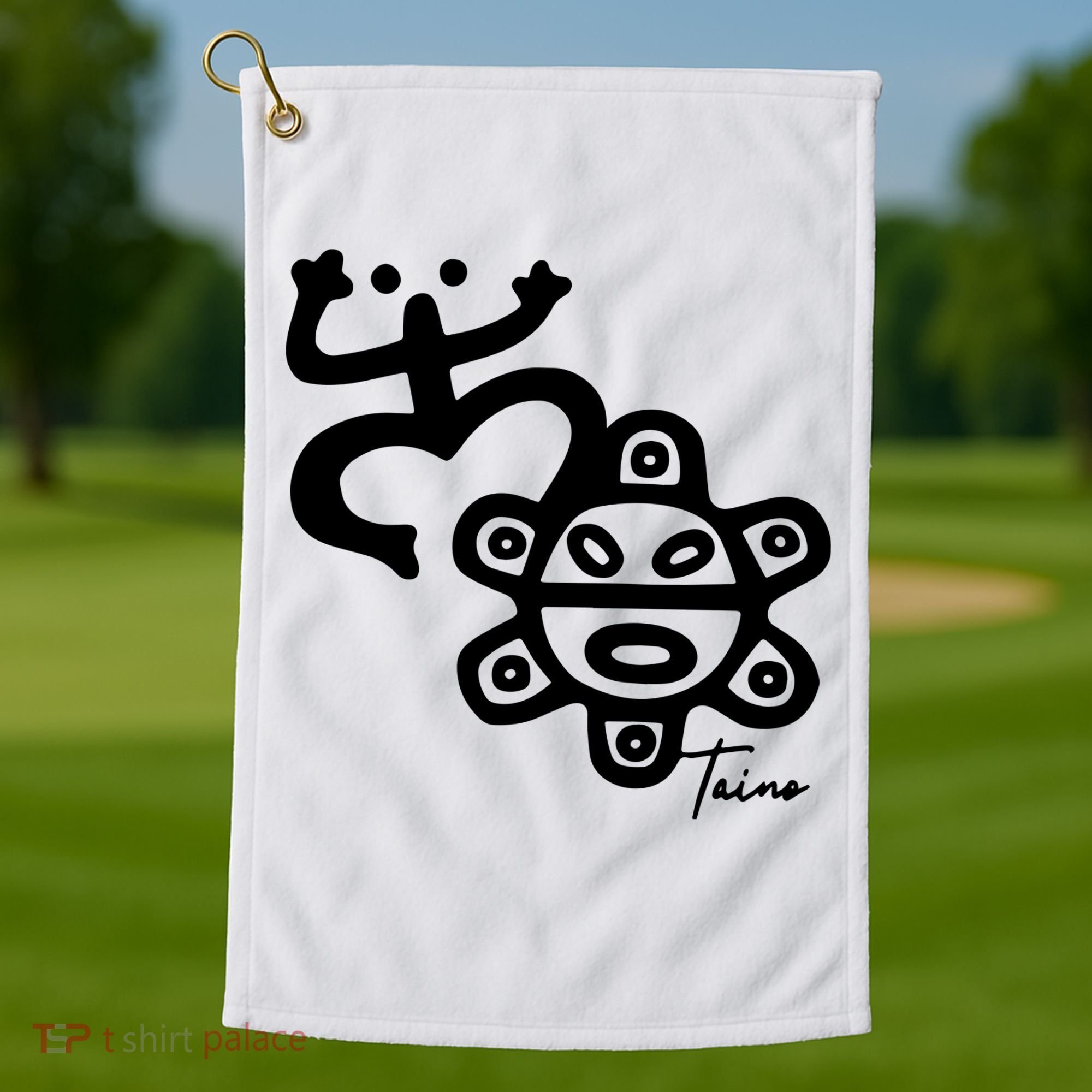 Puerto Rico Taino Coqui Frog Golf Towel