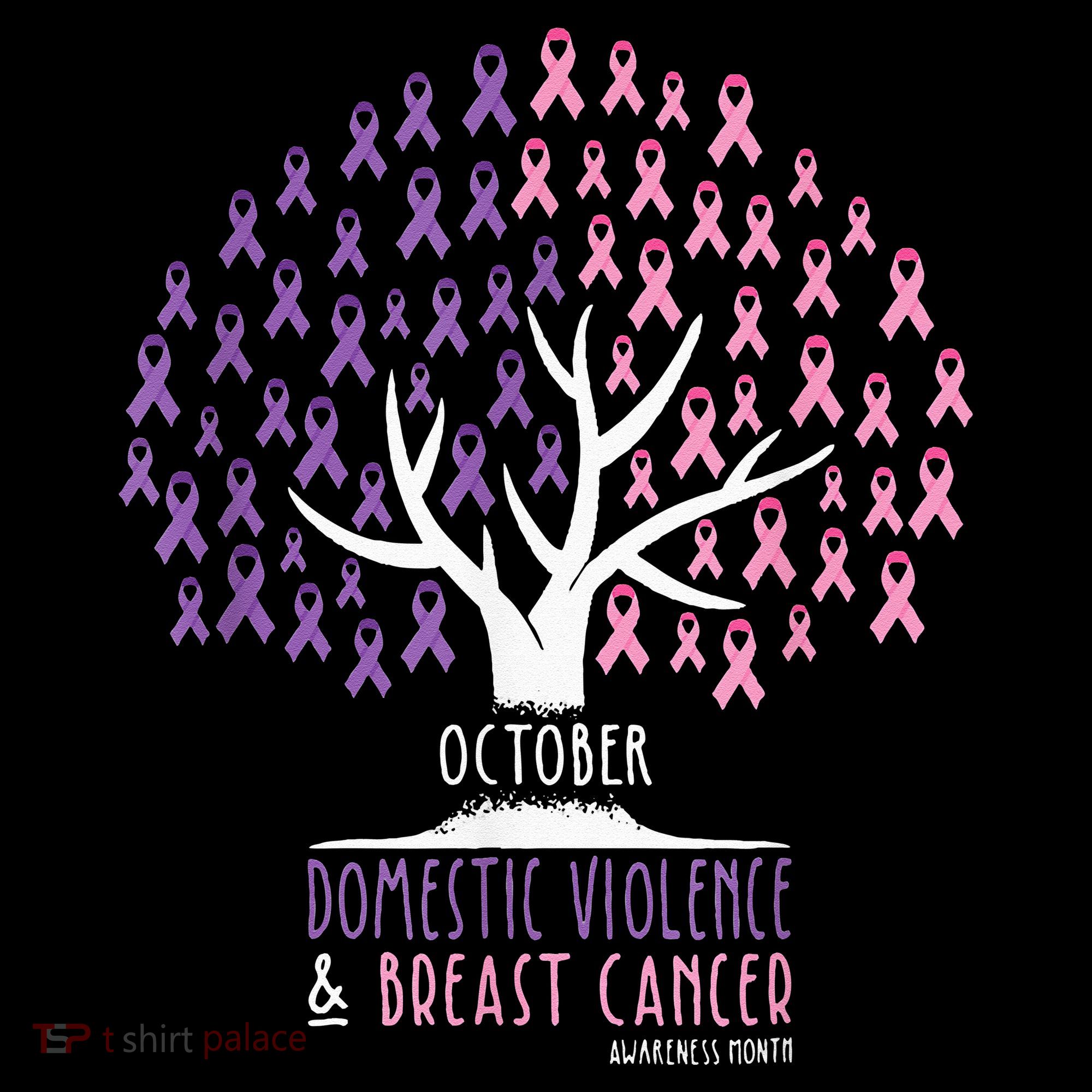 Pink Ribbon TreeBreast Cancer & Domestic Violence Awareness Stripe Pom Pom Beanie