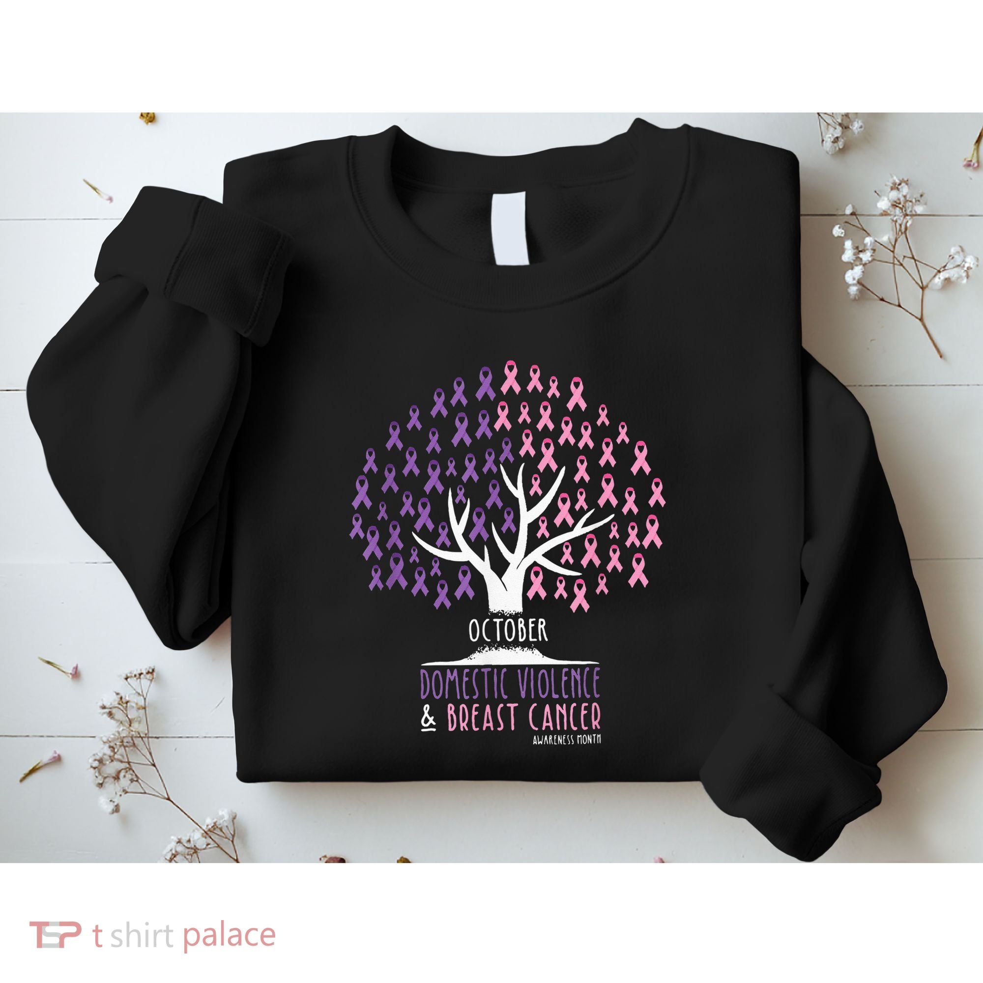 Pink Ribbon TreeBreast Cancer & Domestic Violence Awareness Sweatshirt