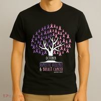 Pink Ribbon TreeBreast Cancer & Domestic Violence Awareness T-Shirt thumb 3