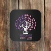 Pink Ribbon TreeBreast Cancer & Domestic Violence Awareness Coaster thumb 0