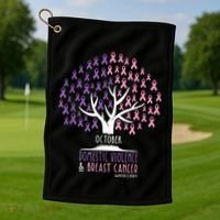 Pink Ribbon TreeBreast Cancer & Domestic Violence Awareness Golf Towel thumb 1
