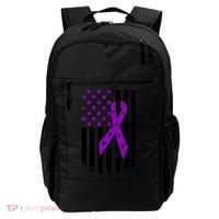 Purple Ribbon US Flag Epileptic Epilepsy Awareness Month Backpack thumb 0