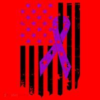 Purple Ribbon US Flag Epileptic Epilepsy Awareness Month Santa Hat thumb 1