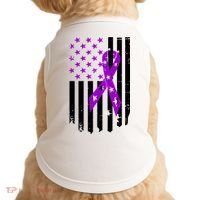 Purple Ribbon US Flag Epileptic Epilepsy Awareness Month Doggie Tank thumb 0
