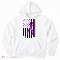 Purple Ribbon US Flag Epileptic Epilepsy Awareness Month Hoodie thumb 0