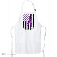 Purple Ribbon US Flag Epileptic Epilepsy Awareness Month Apron thumb 0