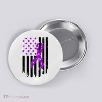 Purple Ribbon US Flag Epileptic Epilepsy Awareness Month Button thumb 0
