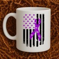 Purple Ribbon US Flag Epileptic Epilepsy Awareness Month Coffee Mug thumb 2