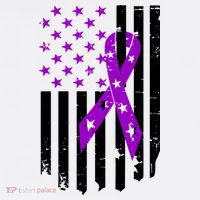 Purple Ribbon US Flag Epileptic Epilepsy Awareness Month Women's Hoodie thumb 2