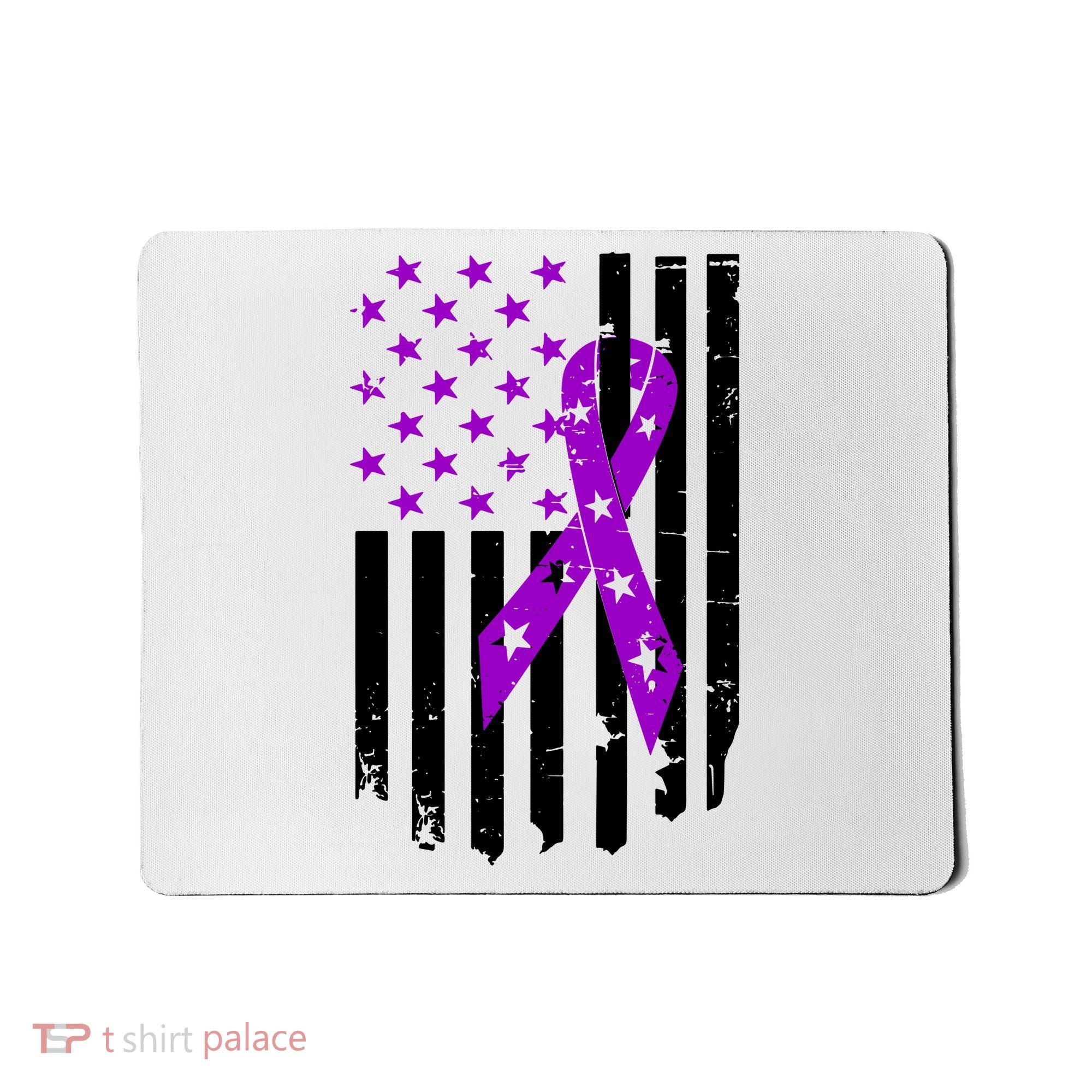 Purple Ribbon US Flag Epileptic Epilepsy Awareness Month Mousepad