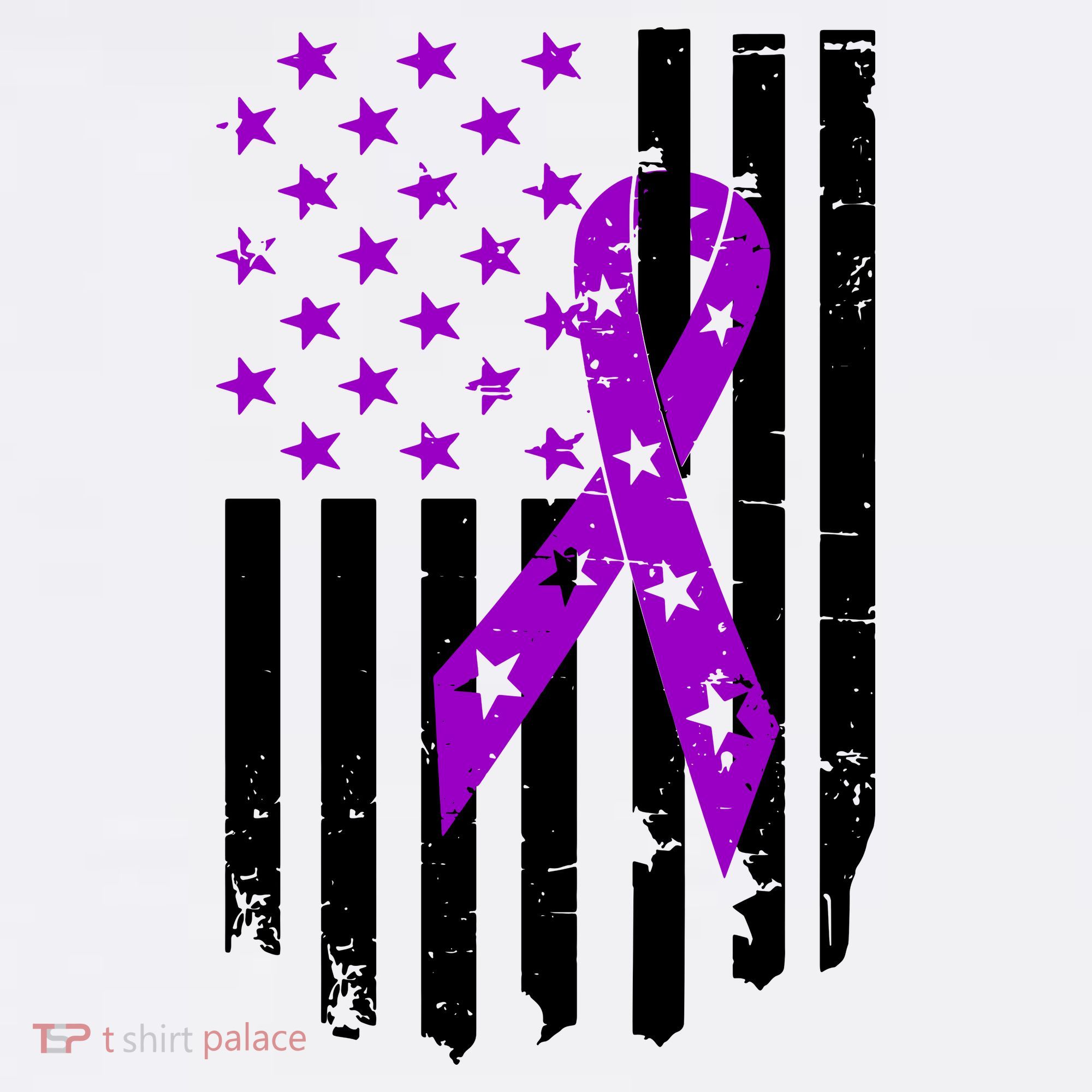 Purple Ribbon US Flag Epileptic Epilepsy Awareness Month Women's Tank Top