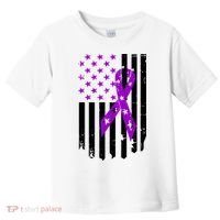 Purple Ribbon US Flag Epileptic Epilepsy Awareness Month Toddler T-Shirt thumb 0