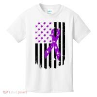 Purple Ribbon US Flag Epileptic Epilepsy Awareness Month Kids T-Shirt thumb 0