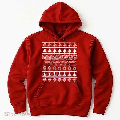 Pixel Robot Ugly Christmas Hoodie