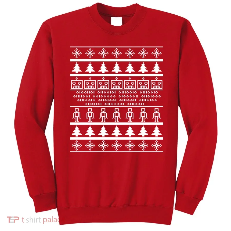 Pixel Robot Ugly Christmas Sweatshirt