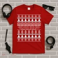 Pixel Robot Ugly Christmas T-Shirt thumb 5